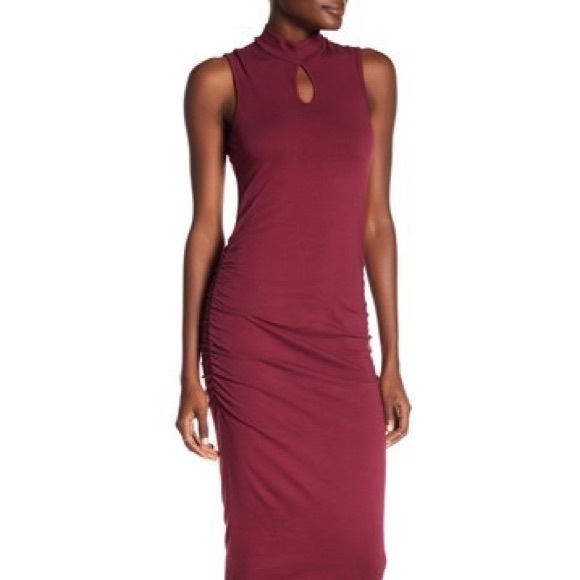 Michael Stars Dresses & Skirts - Michael Stars – Ruched Mock Neck Dress
GARNET  XS